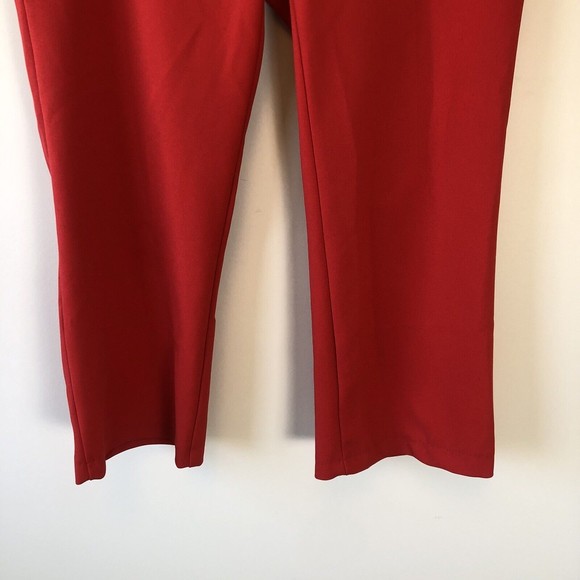 Jules & Leopold Red Trousers Cropped Stretch Pull On Casual Pants Size Large - Picture 6 of 10